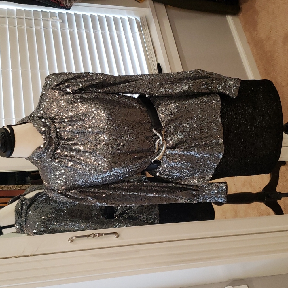 Anthropology sequin long sleeve blouse - Picture 3 of 7